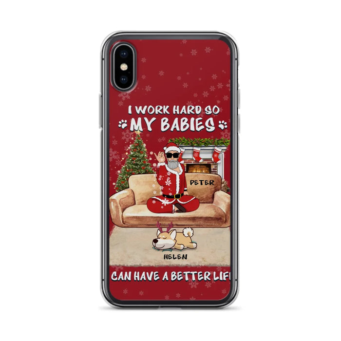 Personalized Christmas Pet Dad Phone Case - Man With Up to 4 Pets - Gift For Cat/Dog Lover - Case For iPhone And Samsung
