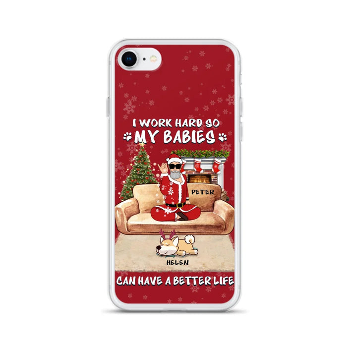 Personalized Christmas Pet Dad Phone Case - Man With Up to 4 Pets - Gift For Cat/Dog Lover - Case For iPhone And Samsung