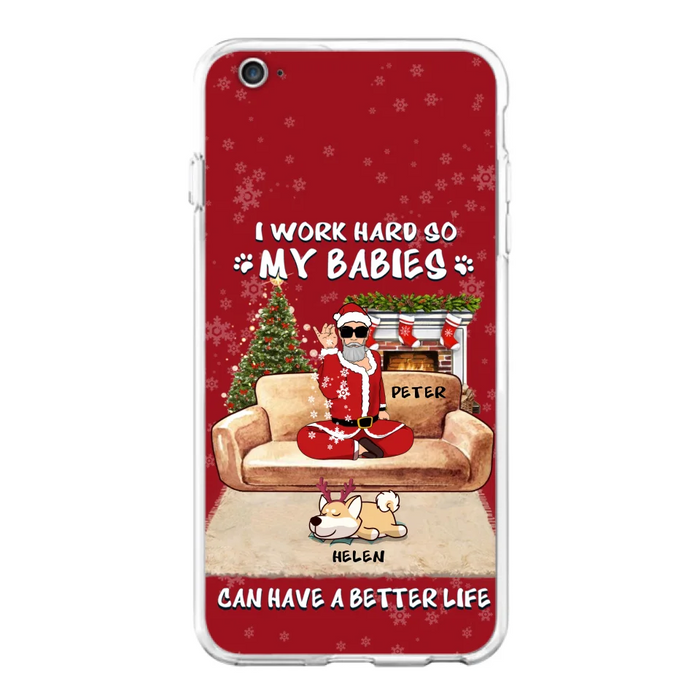 Personalized Christmas Pet Dad Phone Case - Man With Up to 4 Pets - Gift For Cat/Dog Lover - Case For iPhone And Samsung