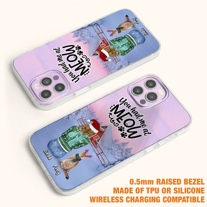 Personalized Christmas Cat Mom Phone Case - Up to 5 Cats - Christmas Gift Idea For Cat Lover - You Had Me At Meow - Case For iPhone And Samsung