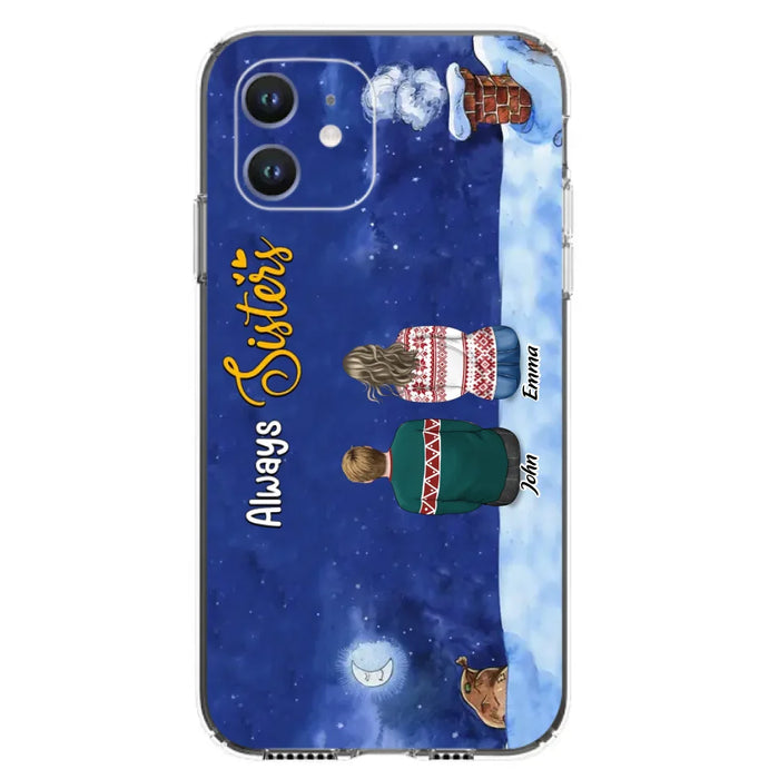 Personalized Christmas Brother & Sister Phone Case - Christmas Gift Idea For Siblings - Up to 12 People - Always Sisters - Case For iPhone And Samsung