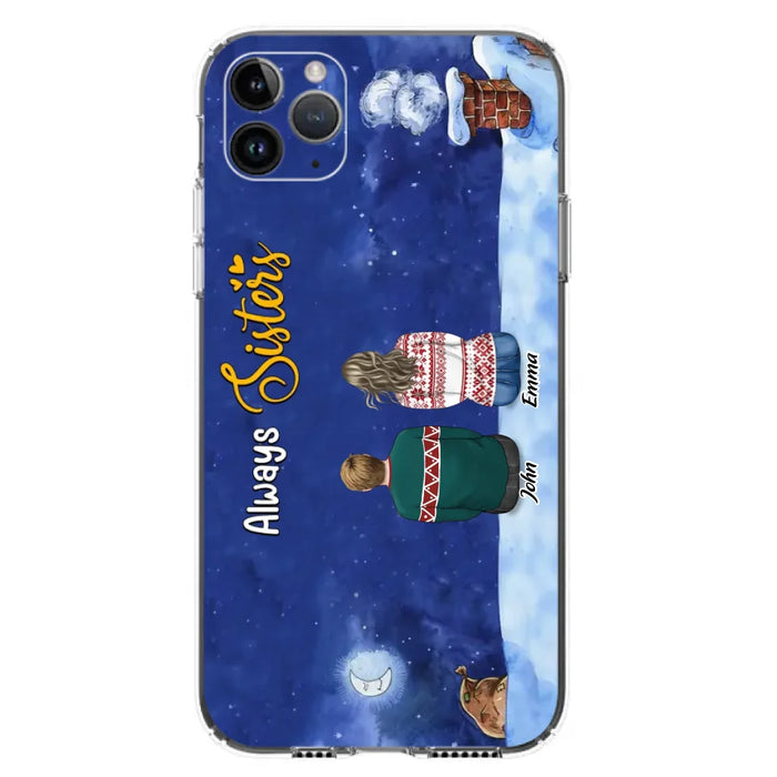 Personalized Christmas Brother & Sister Phone Case - Christmas Gift Idea For Siblings - Up to 12 People - Always Sisters - Case For iPhone And Samsung