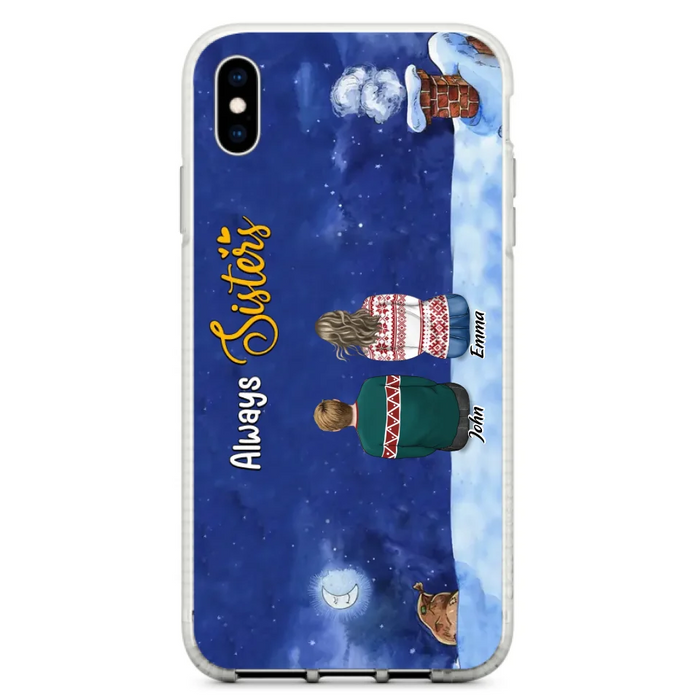 Personalized Christmas Brother & Sister Phone Case - Christmas Gift Idea For Siblings - Up to 12 People - Always Sisters - Case For iPhone And Samsung