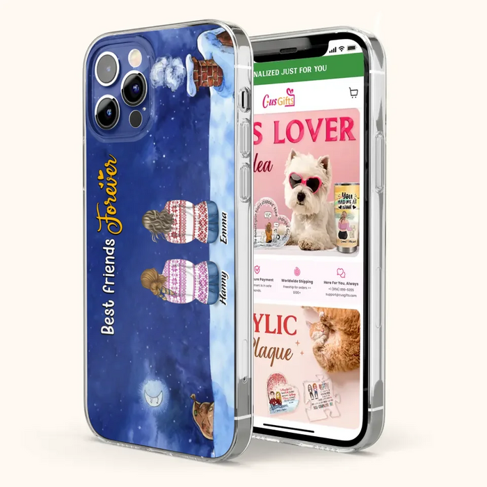 Personalized Christmas Sisters Phone Case - Christmas Gift Idea For Friends/Sisters - Up to 12 People - Best Friends Forever - Case For iPhone And Samsung