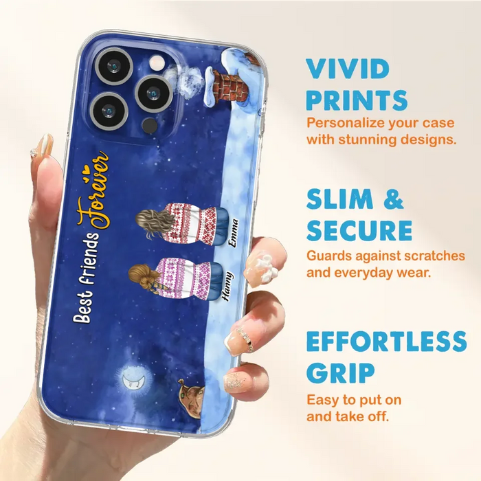 Personalized Christmas Sisters Phone Case - Christmas Gift Idea For Friends/Sisters - Up to 12 People - Best Friends Forever - Case For iPhone And Samsung