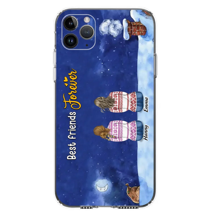 Personalized Christmas Sisters Phone Case - Christmas Gift Idea For Friends/Sisters - Up to 12 People - Best Friends Forever - Case For iPhone And Samsung