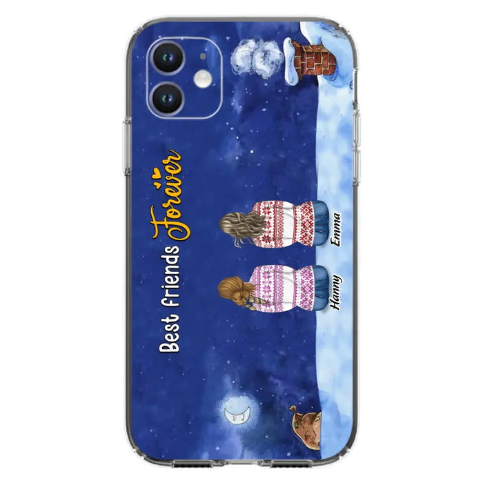 Personalized Christmas Sisters Phone Case - Christmas Gift Idea For Friends/Sisters - Up to 12 People - Best Friends Forever - Case For iPhone And Samsung
