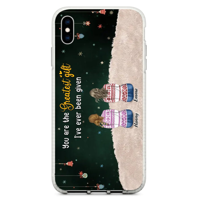 Personalized Christmas Friends Phone Case - Christmas Gift Idea For Friends/Sisters - Up to 12 People - You Are The Greatest Gift I've Ever Been Given - Case For iPhone And Samsung