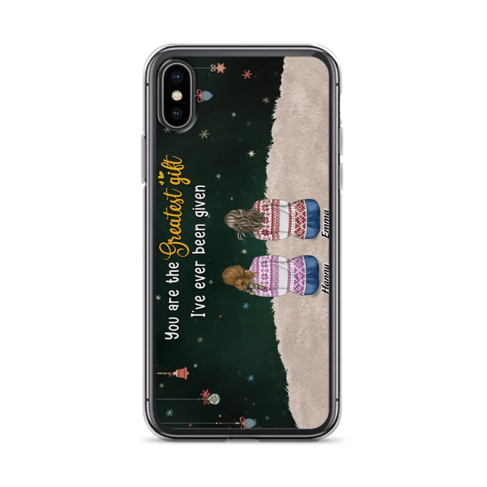 Personalized Christmas Friends Phone Case - Christmas Gift Idea For Friends/Sisters - Up to 12 People - You Are The Greatest Gift I've Ever Been Given - Case For iPhone And Samsung