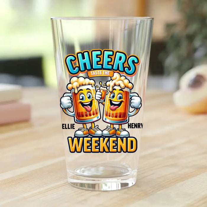Personalized Beer Friend Pint Glass - Gift Idea For Friends - Don't Worry Beer Happy