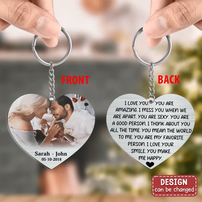 Personalized Couple Acrylic Keychain - Gift Idea For Couple/Him/Her/Valentines - I Miss You When We Are Apart