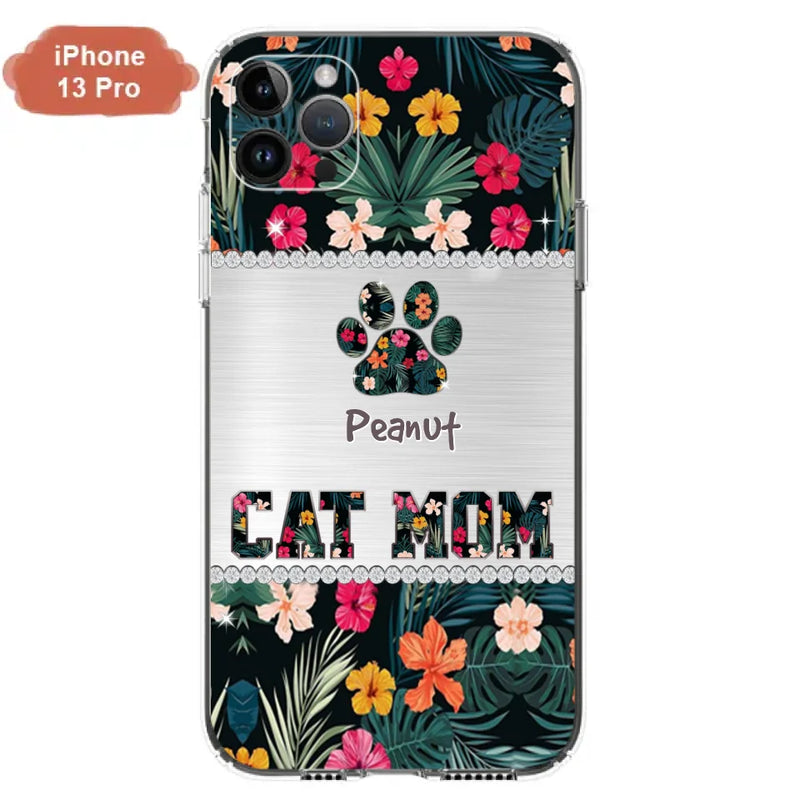 Personalized Custom Phone Case Cat Mom Met Pattern - Gifts Idea For Cat Lover - Cat Mom - Case For Iphone & Samsung