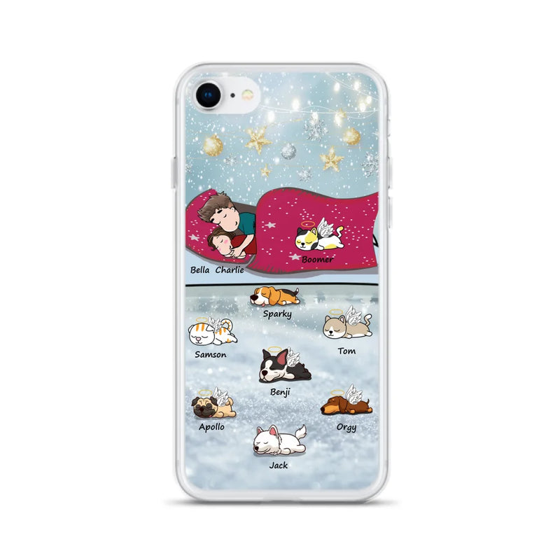 Custom Personalized Couple With Pet Phone Case - Upto 8 Pets - Best Gift For Dog/ Cat Lover - Case For Iphone And Samsung