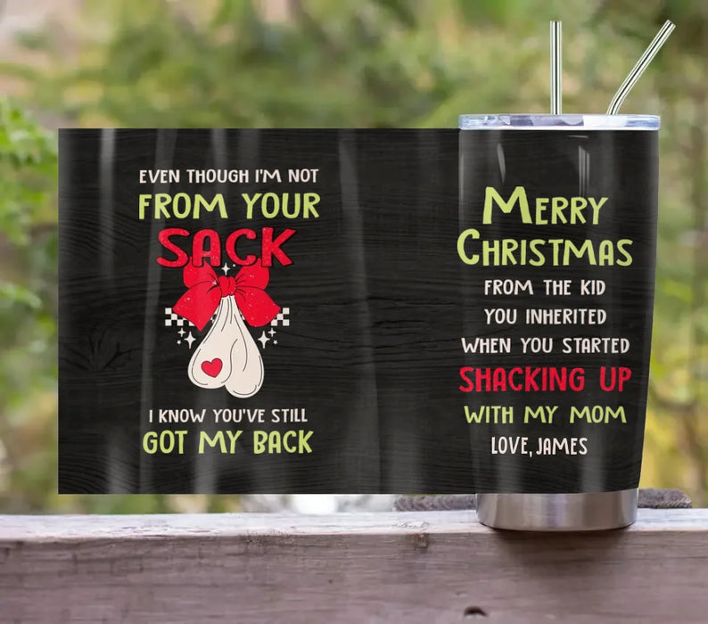 Personalized Stepdad Tumbler - Christmas Gift Idea For Stepdad - Merry Christmas From The Kid You Inherited When You Started Shacking Up With My Mom