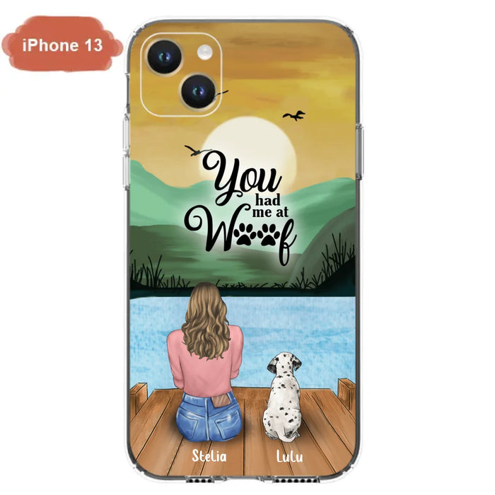 Personalized Dog Mom Phone Case - Gifts For Dog Lover With Up to 4 Dogs - You Had Me At Woof - The New Version for iPhone 16 Series
