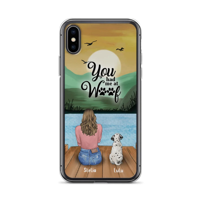 Personalized Dog Mom Phone Case - Gifts For Dog Lover With Up to 4 Dogs - You Had Me At Woof - The New Version for iPhone 16 Series