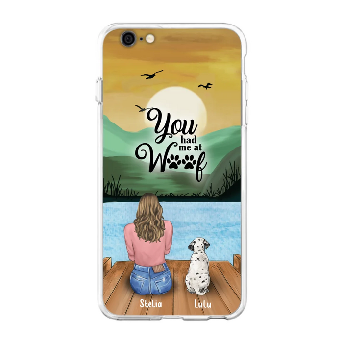 Personalized Dog Mom Phone Case - Gifts For Dog Lover With Up to 4 Dogs - You Had Me At Woof - The New Version for iPhone 16 Series