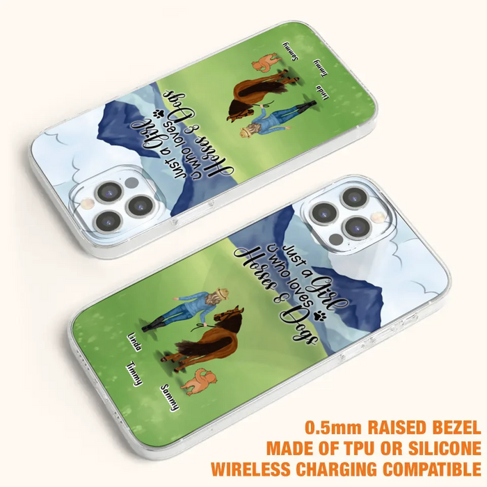 Personalized Horse & Dog Phone Case - Gift Idea For Horse/Dog Lovers With Up To 2 Horses And 4 Dogs - Just A Girl Who Loves Horses & Dogs - Cases For iPhone & Samsung