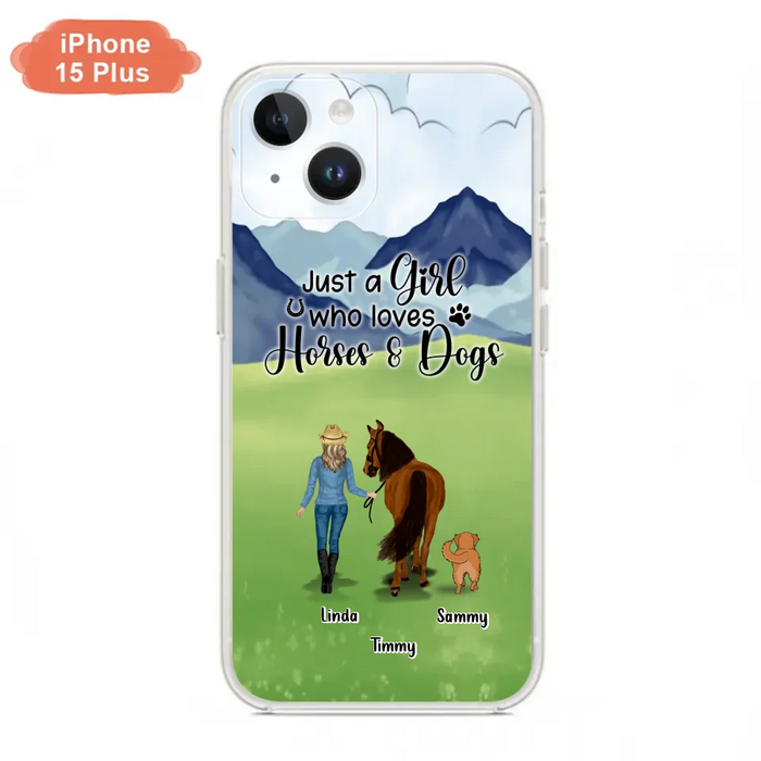 Personalized Horse & Dog Phone Case - Gift Idea For Horse/Dog Lovers With Up To 2 Horses And 4 Dogs - Just A Girl Who Loves Horses & Dogs - Cases For iPhone & Samsung