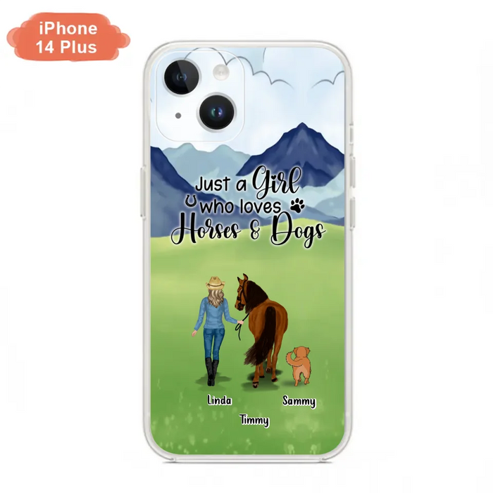 Personalized Horse & Dog Phone Case - Gift Idea For Horse/Dog Lovers With Up To 2 Horses And 4 Dogs - Just A Girl Who Loves Horses & Dogs - Cases For iPhone & Samsung