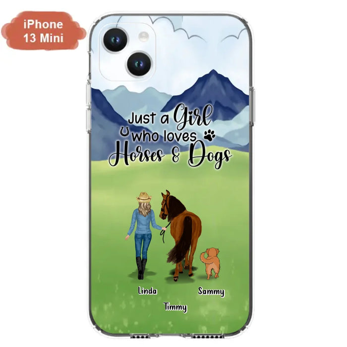 Personalized Horse & Dog Phone Case - Gift Idea For Horse/Dog Lovers With Up To 2 Horses And 4 Dogs - Just A Girl Who Loves Horses & Dogs - Cases For iPhone & Samsung