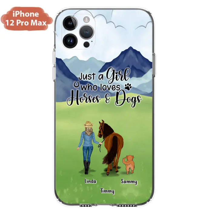 Personalized Horse & Dog Phone Case - Gift Idea For Horse/Dog Lovers With Up To 2 Horses And 4 Dogs - Just A Girl Who Loves Horses & Dogs - Cases For iPhone & Samsung