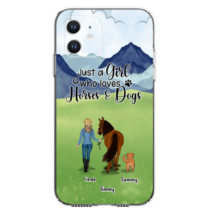 Personalized Horse & Dog Phone Case - Gift Idea For Horse/Dog Lovers With Up To 2 Horses And 4 Dogs - Just A Girl Who Loves Horses & Dogs - Cases For iPhone & Samsung