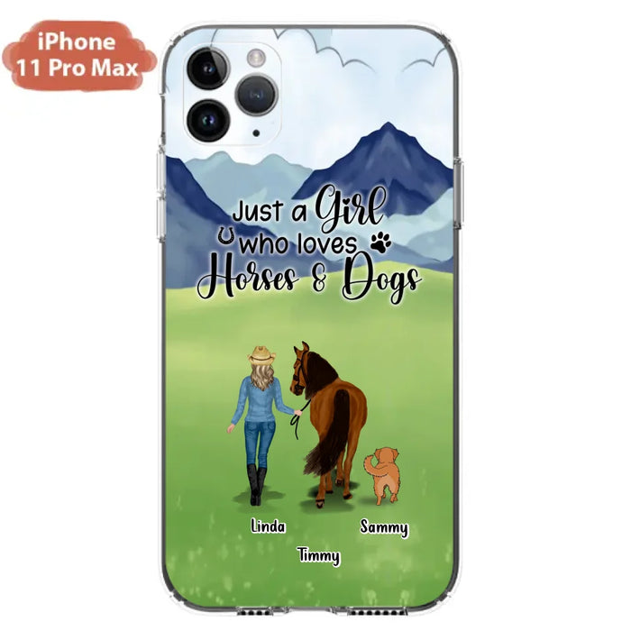 Personalized Horse & Dog Phone Case - Gift Idea For Horse/Dog Lovers With Up To 2 Horses And 4 Dogs - Just A Girl Who Loves Horses & Dogs - Cases For iPhone & Samsung