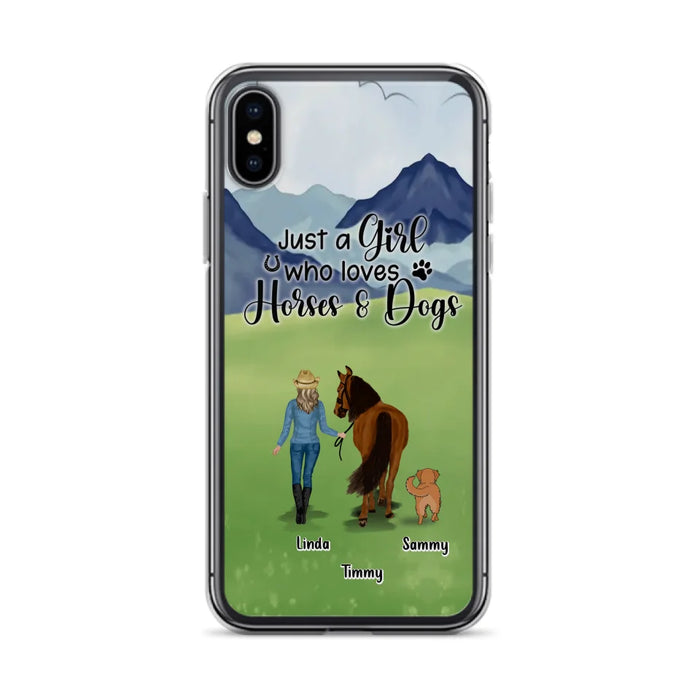Personalized Horse & Dog Phone Case - Gift Idea For Horse/Dog Lovers With Up To 2 Horses And 4 Dogs - Just A Girl Who Loves Horses & Dogs - Cases For iPhone & Samsung