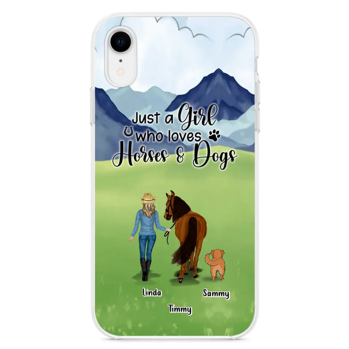 Personalized Horse & Dog Phone Case - Gift Idea For Horse/Dog Lovers With Up To 2 Horses And 4 Dogs - Just A Girl Who Loves Horses & Dogs - Cases For iPhone & Samsung