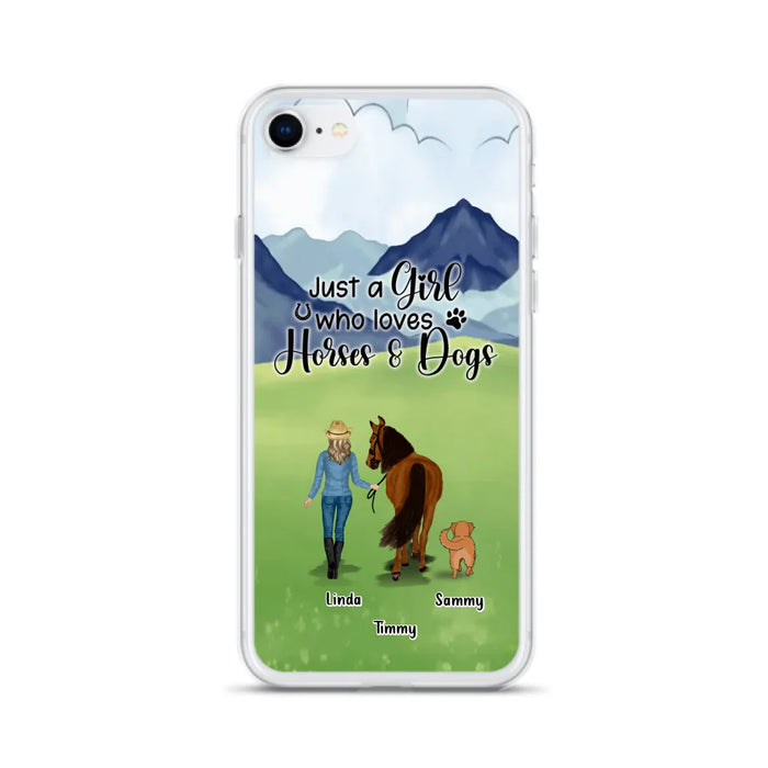 Personalized Horse & Dog Phone Case - Gift Idea For Horse/Dog Lovers With Up To 2 Horses And 4 Dogs - Just A Girl Who Loves Horses & Dogs - Cases For iPhone & Samsung