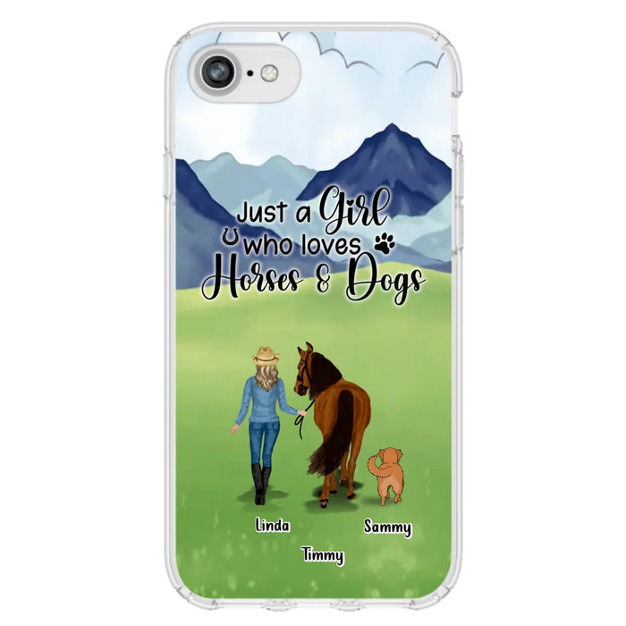 Personalized Horse & Dog Phone Case - Gift Idea For Horse/Dog Lovers With Up To 2 Horses And 4 Dogs - Just A Girl Who Loves Horses & Dogs - Cases For iPhone & Samsung