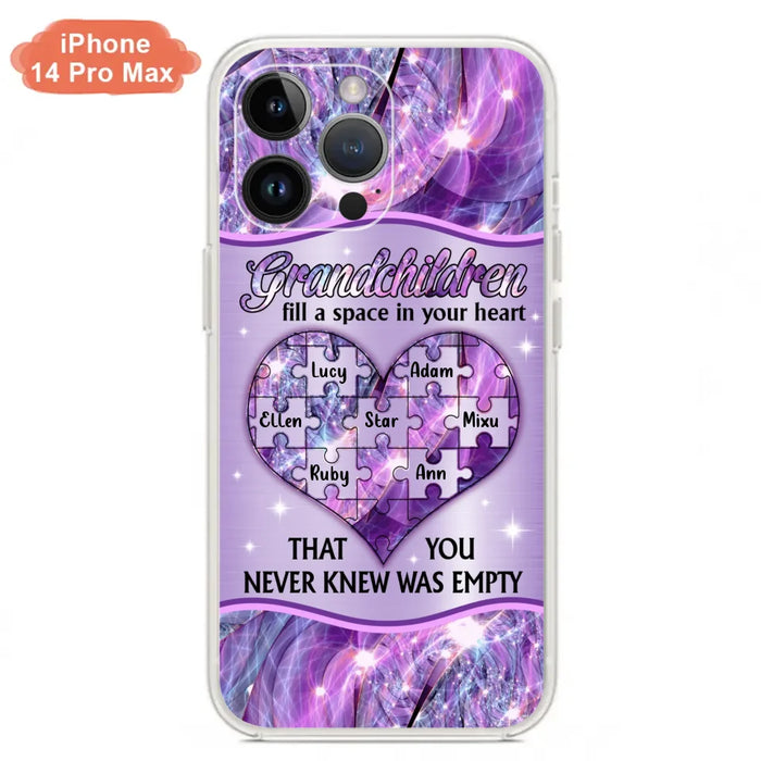 Custom Personalized Grandchildren Phone Case - Upto 7 Kids - Mother's Day Gift Idea For Grandma - Grandchildren Fill A Space In Your Heart That You Never Knew Was Empty - Case For iPhone And Samsung