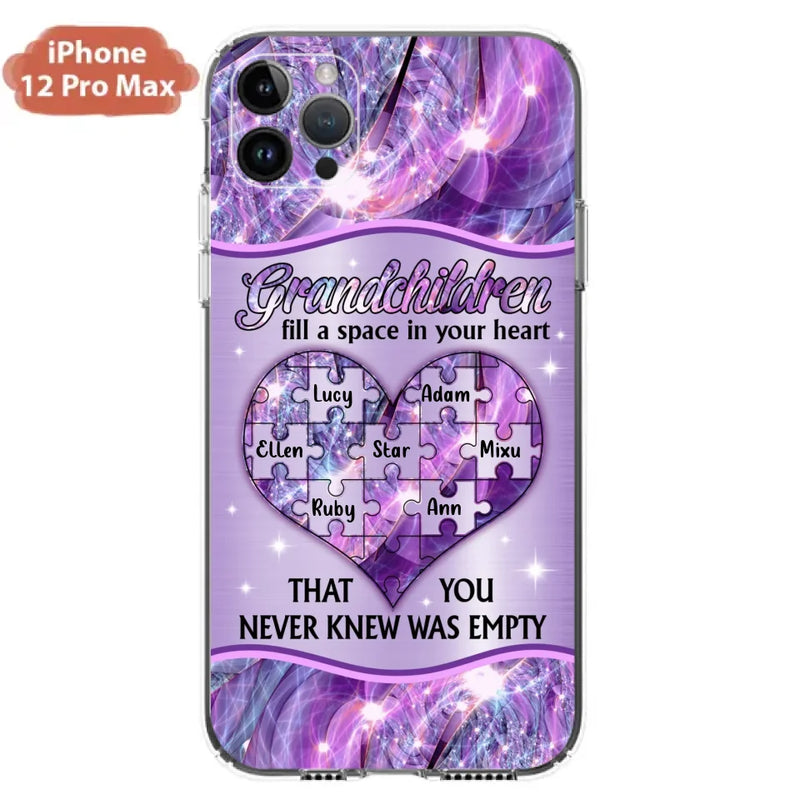 Custom Personalized Grandchildren Phone Case - Upto 7 Kids - Mother's Day Gift Idea For Grandma - Grandchildren Fill A Space In Your Heart That You Never Knew Was Empty - Case For iPhone And Samsung