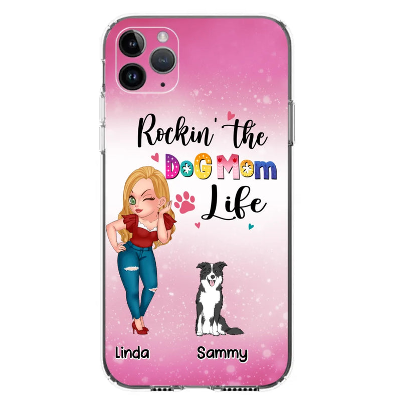 Personalized Dog Mom Phone Case - Up to 6 Dogs - Gift Idea For Dog Lover - Rockin' The The Dog Mom Life - Case for iPhone/Samsung