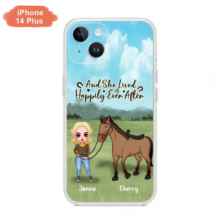 Custom Personalized Horse Girl Chibi iPhone and Samsung Cases - Gift For Horse Lovers - And She Lived Happily Ever After