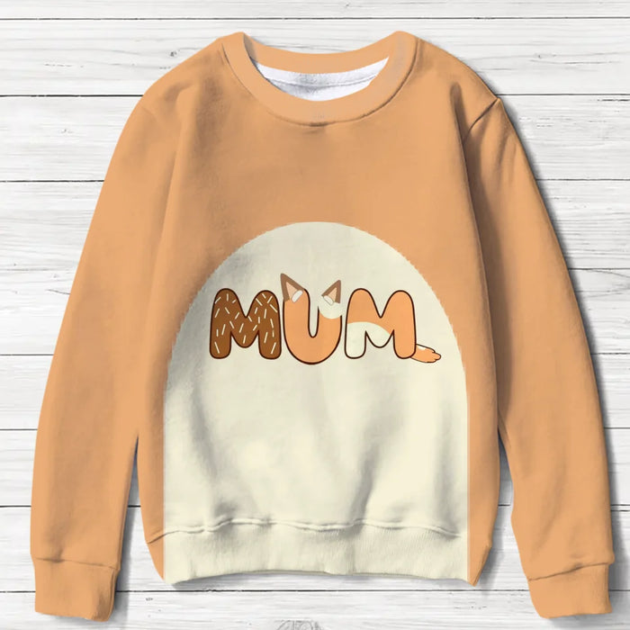 Personalized Funny Blue Cartoon Mom Dad Sweater - Gift Idea For Pet Lover
