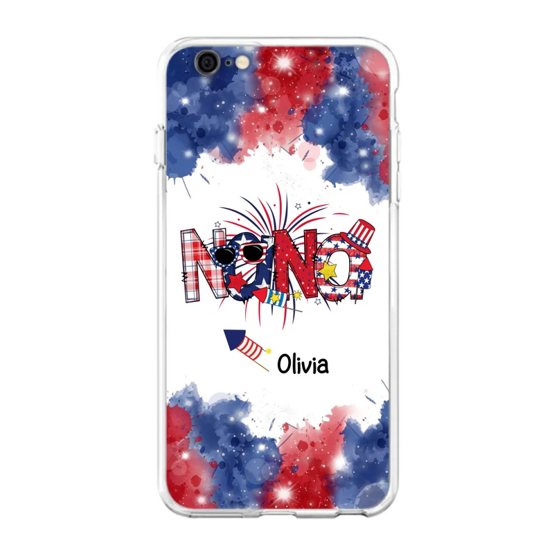 Custom Personalized Grandma Phone Case - 4th of July Mimi Phone Case With Child Names - Up To 10 Children - Gift Idea For Grandma - Cases For Iphone And Samsung