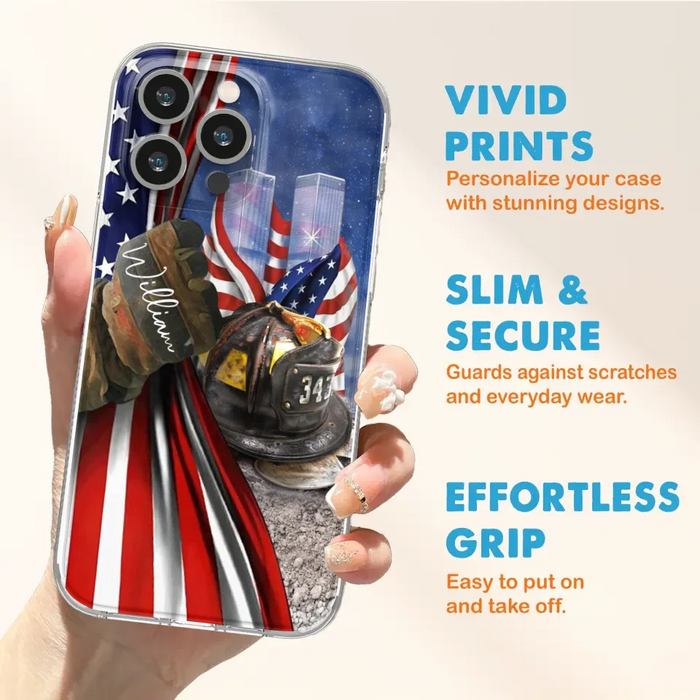 Personalized Fire Fighter Phone Case - Gift Idea For 4th Of July Day - Cases For iPhone And Samsung