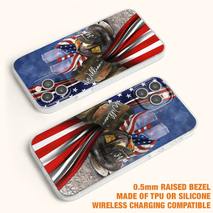 Personalized Fire Fighter Phone Case - Gift Idea For 4th Of July Day - Cases For iPhone And Samsung