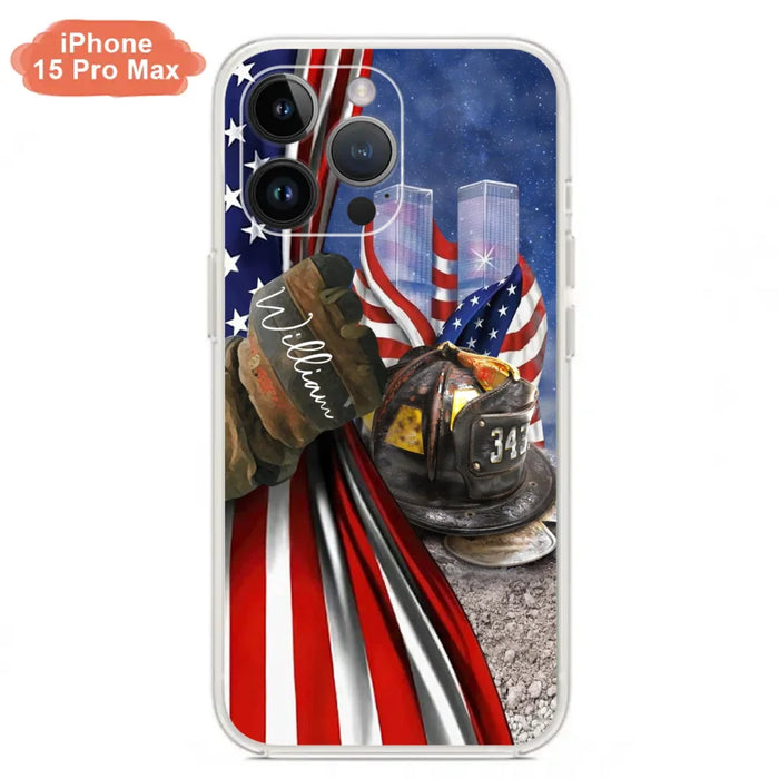Personalized Fire Fighter Phone Case - Gift Idea For 4th Of July Day - Cases For iPhone And Samsung