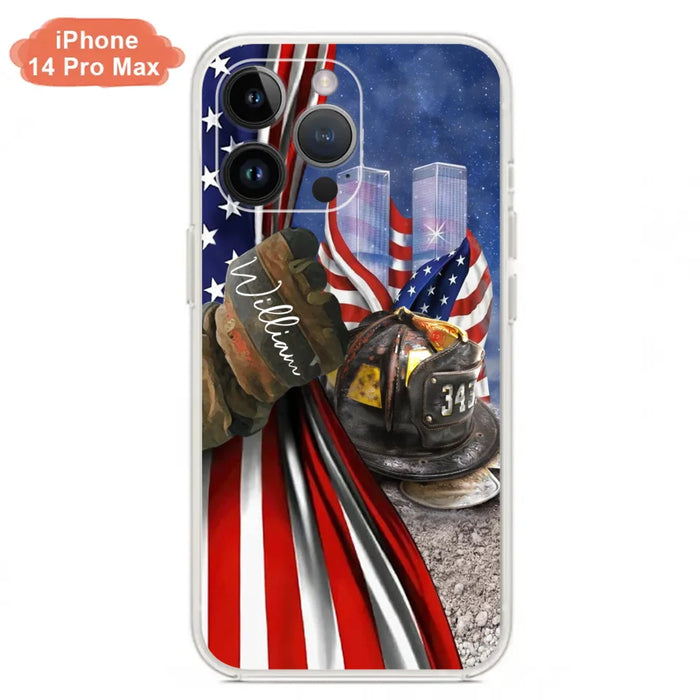 Personalized Fire Fighter Phone Case - Gift Idea For 4th Of July Day - Cases For iPhone And Samsung