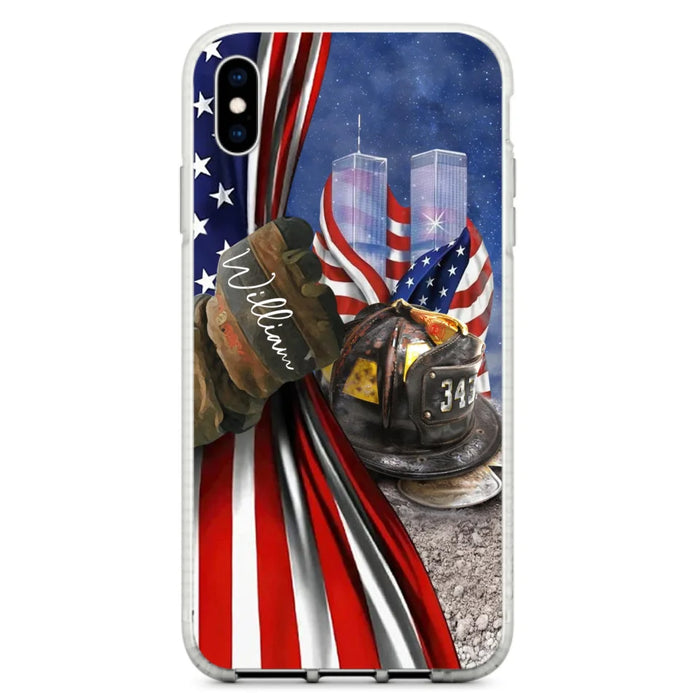 Personalized Fire Fighter Phone Case - Gift Idea For 4th Of July Day - Cases For iPhone And Samsung