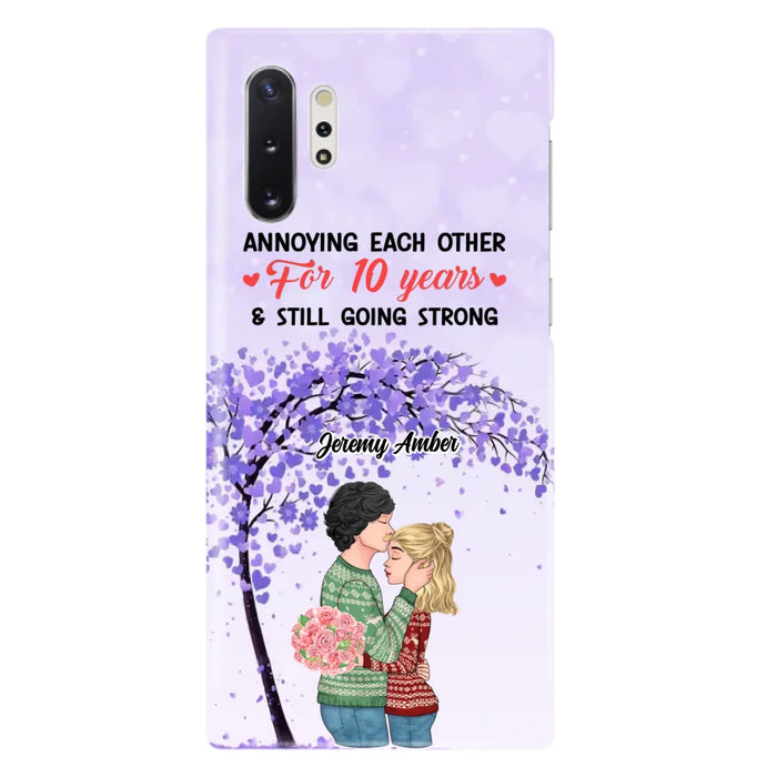 Custom Personalized Couple Kissing Phone Case - Gift Idea For Couple/Lovers - Annoying Each Other For 10 Years & Still Going Strong - Cases For iPhone & Samsung