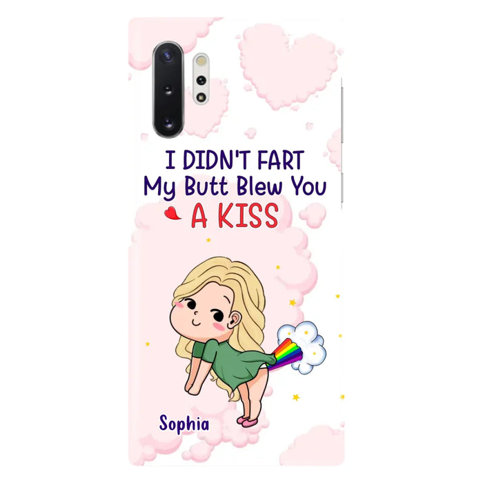 Personalized Fart Couple Phone Case - Funny Valentine's Day Gift For Couple - I Didn't Fart My Butt Blew You A Kiss - Case For iPhone And Samsung