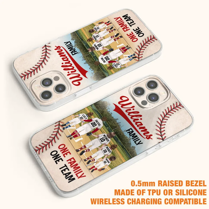 Personalized Baseball Family Phone Case - Up to 3 Children - Valentine's Day/Birthday/Anniversary Gift For Husband & Wife - One Family One Team - Case for iPhone/Samsung
