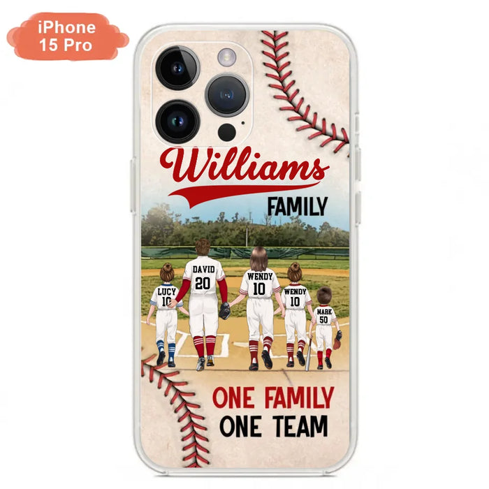 Personalized Baseball Family Phone Case - Up to 3 Children - Valentine's Day/Birthday/Anniversary Gift For Husband & Wife - One Family One Team - Case for iPhone/Samsung