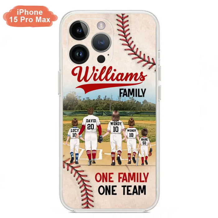 Personalized Baseball Family Phone Case - Up to 3 Children - Valentine's Day/Birthday/Anniversary Gift For Husband & Wife - One Family One Team - Case for iPhone/Samsung