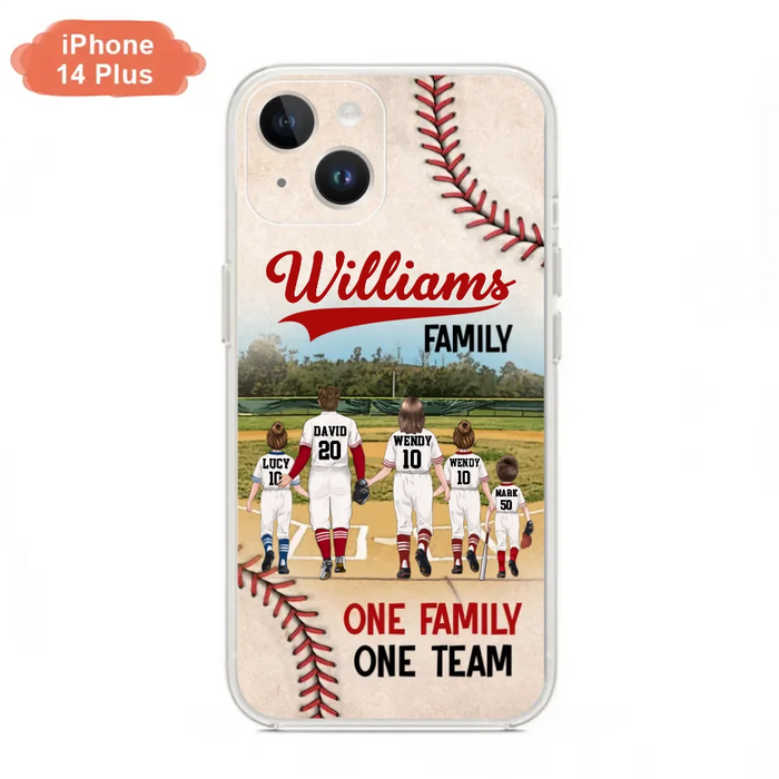Personalized Baseball Family Phone Case - Up to 3 Children - Valentine's Day/Birthday/Anniversary Gift For Husband & Wife - One Family One Team - Case for iPhone/Samsung