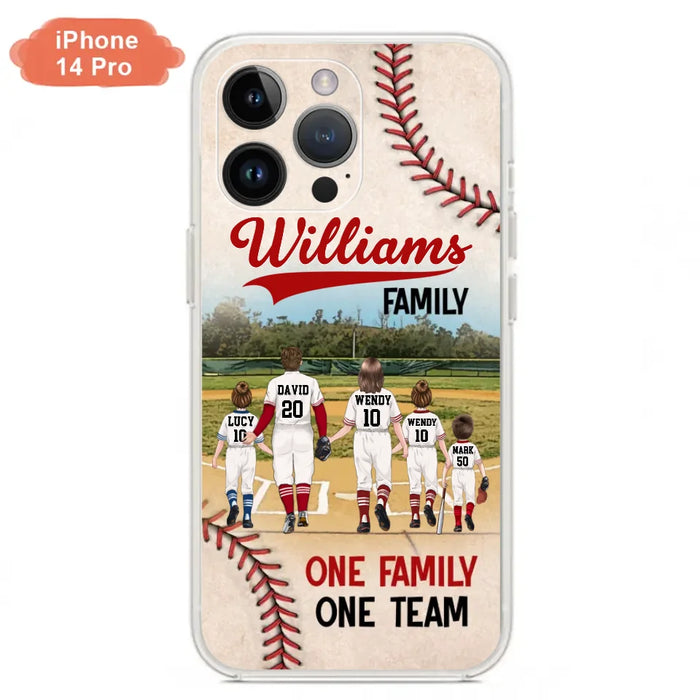 Personalized Baseball Family Phone Case - Up to 3 Children - Valentine's Day/Birthday/Anniversary Gift For Husband & Wife - One Family One Team - Case for iPhone/Samsung